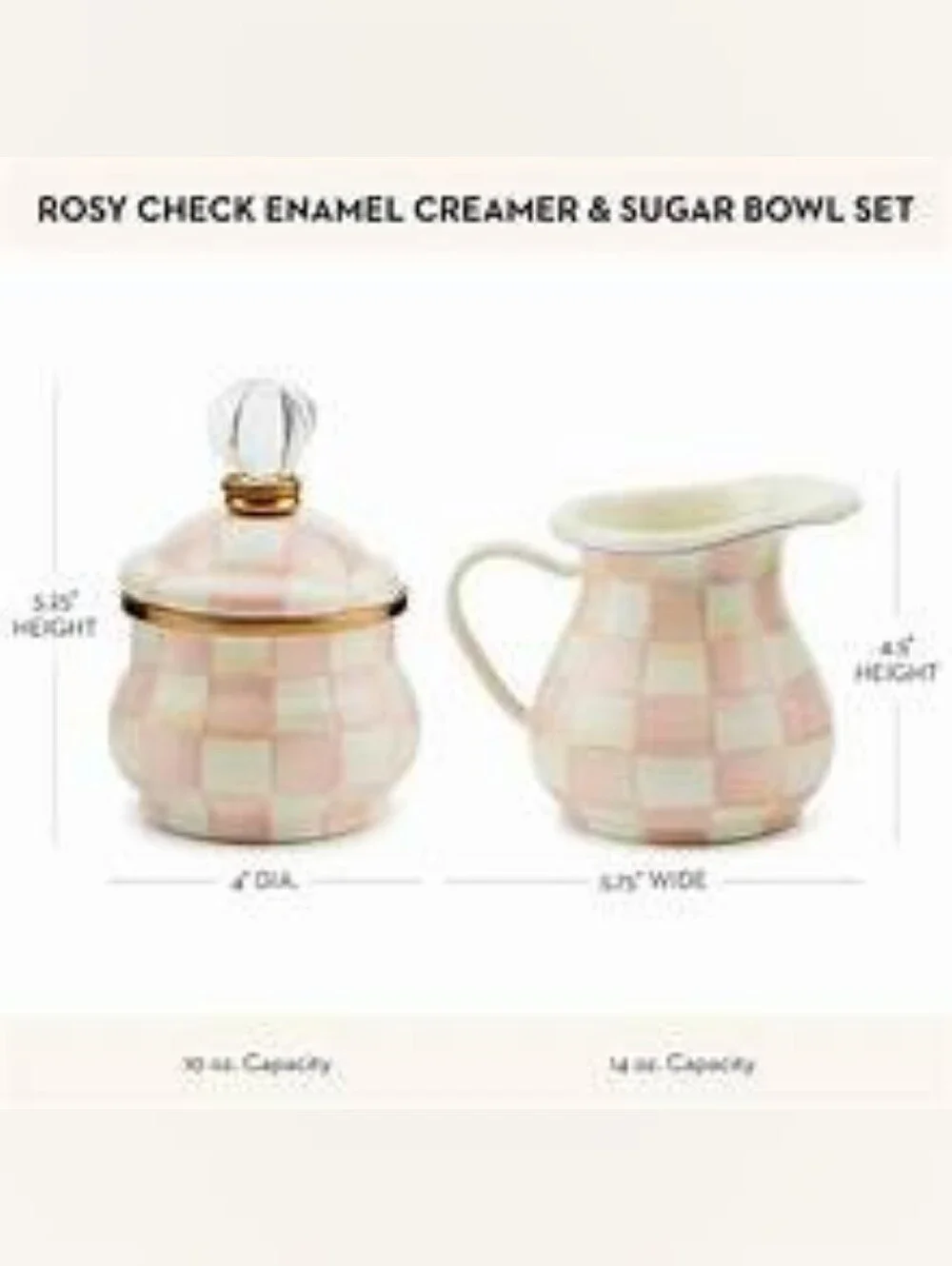 Mackenzie-Childs Rosy Check Enamel Creamer
